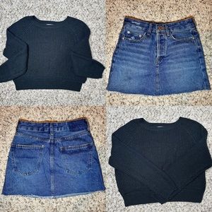 Bershka Mini Skirt & Black knitted Longsleeve